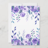 Invitation Élégant Purple Floral 1er anniversaire (Dos)