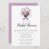 Invitation Elegant Purple Floral Bouquet Bridal Shower | (Devant / Derrière)