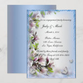 Invitation Élégant Purple Floral Butterfly Engagement (Devant / Derrière)