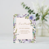 Invitation Élégant Purple Floral Greenergie Change Adresse (Debout devant)