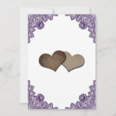 Invitation Elegant Purple Floral Lace Rustic Engagement Party (Dos)