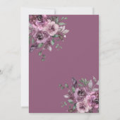 Invitation Élégant Purple Floral N'Importe Quel Âge Anniversa (Dos)