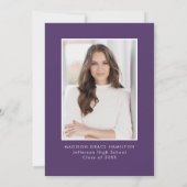 Invitation Élégant Purple Floral Photo Party (Dos)