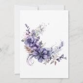 Invitation Élégant Purple Floral Sweet 16 Anniversaire Vintag (Dos)