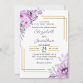 Invitation Elegant Purple Floral Wedding Suite (Devant)