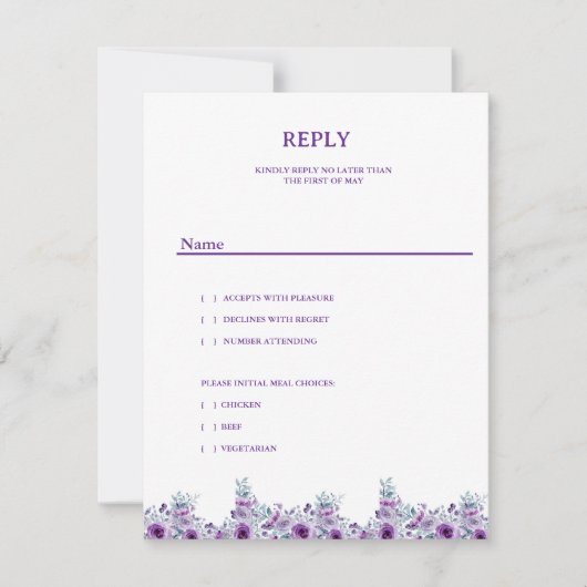 Invitation Elegant purple flower (Devant)