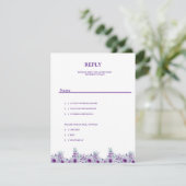 Invitation Elegant purple flower (Debout devant)