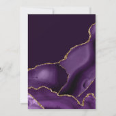 Invitation Élégant Purple & Gold Parties scintillant Agate 21 (Dos)