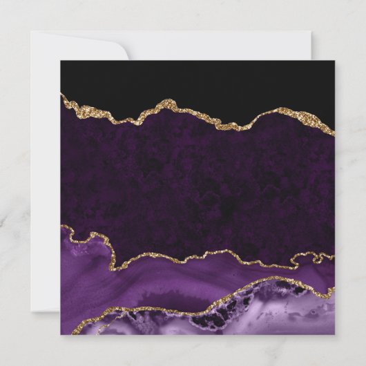 Invitation Élégant Purple Gold Parties scintillant Agate Swee (Dos)