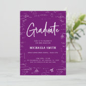 Invitation Elegant Purple Graduate Math Graduation (Debout devant)