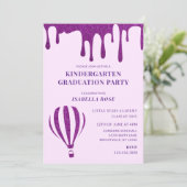 Invitation Élégant Purple Kindergarten Graduation Party (Debout devant)