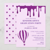 Invitation Élégant Purple Kindergarten Graduation Party (Devant / Derrière)
