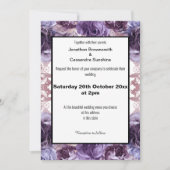 INVITATION ÉLÉGANT PURPLE LILAC SATIN MARIAGE FLORAL (Devant)