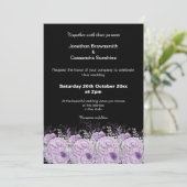 INVITATION ÉLÉGANT PURPLE NOIR MARIAGE PARTIES SCINTILLANT FL (Debout devant)