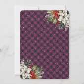 Invitation Elegant Purple Plaid Botanical Christmas Party (Dos)