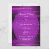 Invitation Élégant Purple Psychédélique 75e anniversaire (Dos)
