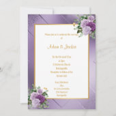 INVITATION ÉLÉGANT PURPLE ROSE MÉTALLIQUE EUCALYPTUS MARIAGE (Devant)