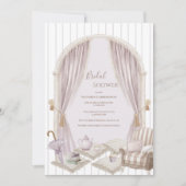 Invitation Elegant Purple Stripe Bridal Shower (Devant)