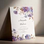 Invitation Elegant Purple Watercolor Floral Wedding