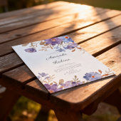 Invitation Elegant Purple Watercolor Floral Wedding