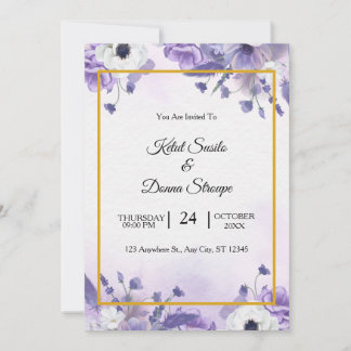 Invitation Elegant Purple Watercolor wedding