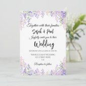 Invitation Elegant purple wisteria flower Wedding (Debout devant)