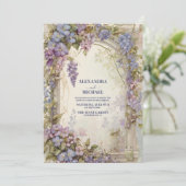 Invitation Élégant Purple Wisteria Flowers Mariage (Debout devant)