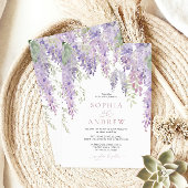 Invitation Élégant Purple Wisteria Flowers Mariage