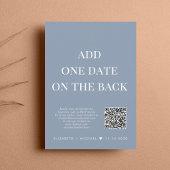 Invitation Elégant QR Code Dusty Blue Wedding Réception