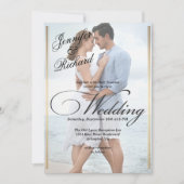 Invitation Elégant QR Code RSVP Photo Mariage moderne (Devant)
