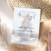 Invitation Elégant QR Code RSVP Photo Simple Dusty Blue