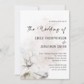 Invitation Elégant QR White Florals Mariage aquarelle (Devant)