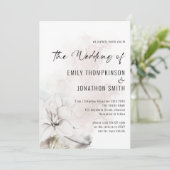 Invitation Elégant QR White Florals Mariage aquarelle (Debout devant)