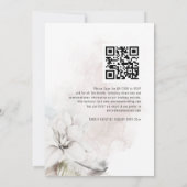 Invitation Elégant QR White Florals Mariage aquarelle (Dos)