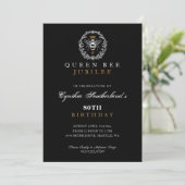 Invitation Elégant Queen Bee Jubilee Black & Gold Anniversair (Debout devant)