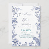 Invitation Élégant Quelque Chose Bleu Fête des mariées-Modern (Devant)