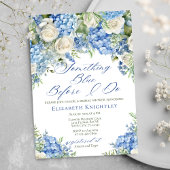 Invitation Élégant quelque chose Blue Hydrangea Fête des mari