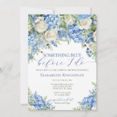Invitation Élégant quelque chose Blue Hydrangea Fête des mari (Devant)