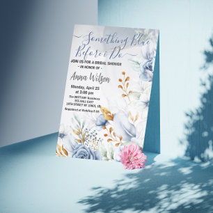 Invitation élégant Quelque chose de bleu Avant de faire douch