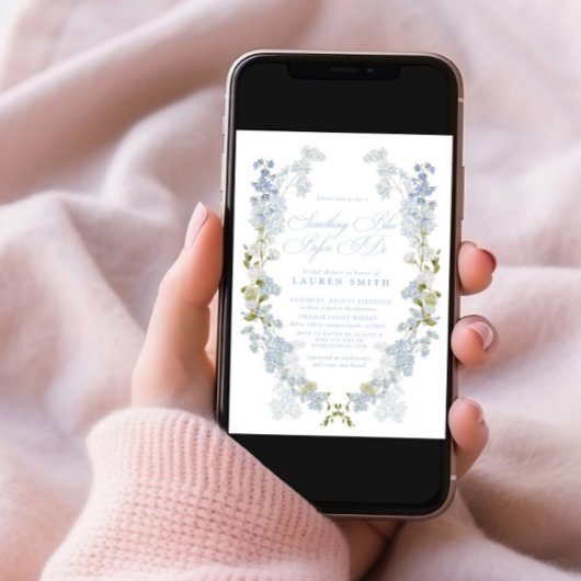 Invitation Élégant quelque chose de bleu avant de faire Fête 