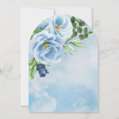 Invitation Élégant quelque chose Fête des mariées Florale Ble (Dos)