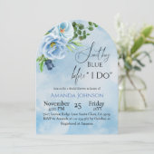 Invitation Élégant quelque chose Fête des mariées Florale Ble (Debout devant)