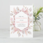 Invitation Elégant QUINCEAÑERA Moderne Boho Aquarelle Blush (Debout devant)