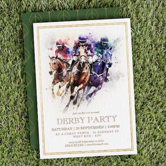 Invitation Élégant Race Horse Derby Party équestre
