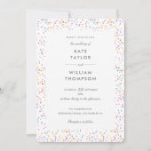 Invitation Elégant Rainbow Confetti Mariage photo (Devant)
