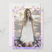 Invitation Elégant Rainbow Lights & Confetti Photo Sweet 16 (Dos)