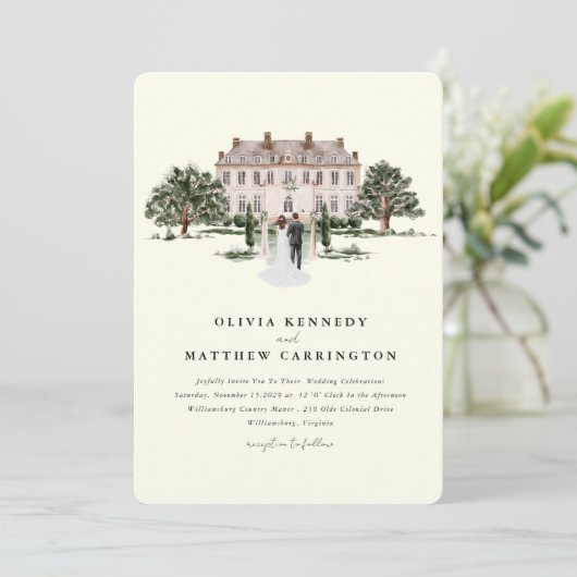 Invitation Élégant Ranch Country Manor tout en un (Debout devant)