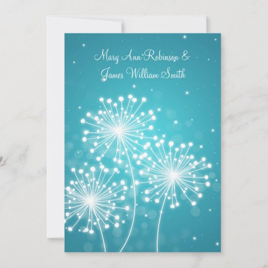 Invitation Élégant Réception Été Étincelant Turquoise (Devant)