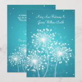 Invitation Élégant Réception Été Étincelant Turquoise (Devant / Derrière)