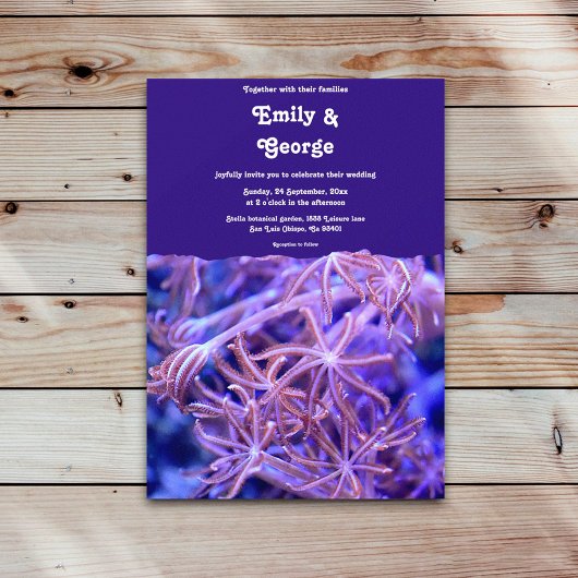 Invitation Elégant récifs coralliens de la Marine Mariage côt